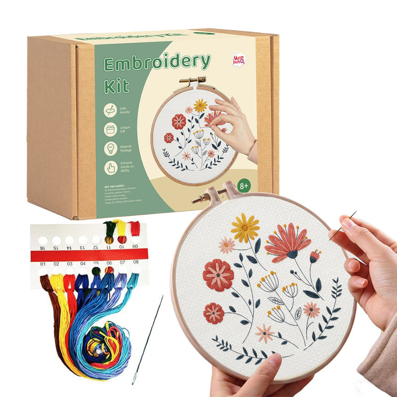 2026 Flowers Embroidery Kit Beginners Textile