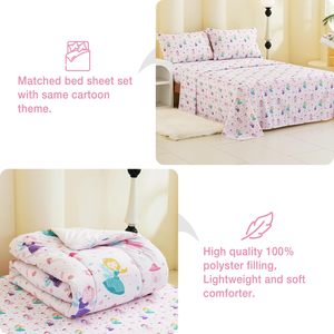Cô gái tuổi teen bộ đồ giường đặt cho giường Comforter bộ đồ giường Cô gái tuổi teen phản ứng in mô hình hoạt hình - Product Image 5