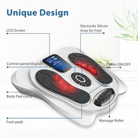 Masseur électrique pour les pieds EMS TENS, stimulateur musculaire et nerveux, améliore la circulation des pieds et des jambes, soulage les douleurs.