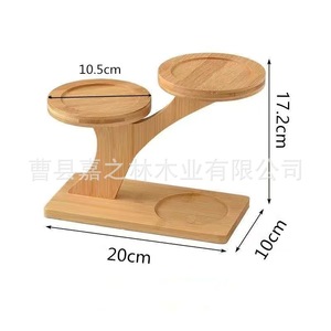 Modern Minimalist Wooden <b>Desktop</b> <b>Shelf</b> Multi Tiered Plant Display Rack Solid Wood Succulent Holder 20cm Length - Product Image 4