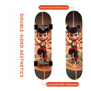Planche à roulettes plate Creative Nezha 2 Cartoon Maple Deck avec roues lumineuses pour adolescents et enfants débutants, activités de plein air - Product Image 3