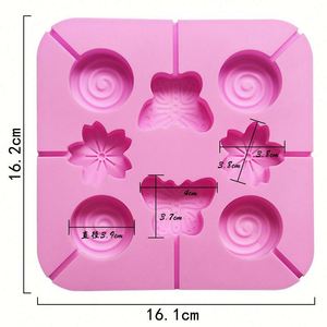 Molde de Silicona Ecológico para Piruletas y Caramelos Duros, con 8 Cavidades en Forma de Mariposa y Redondas, Muestra Gratuita de Fábrica, OEM/ODM - Product Image 2
