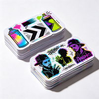 Autocollants de rue graffiti Haoxuan en PVC holographique, motif flèche, lettre abstraite, feuille néon, résistant à l'usure, UV sélectif