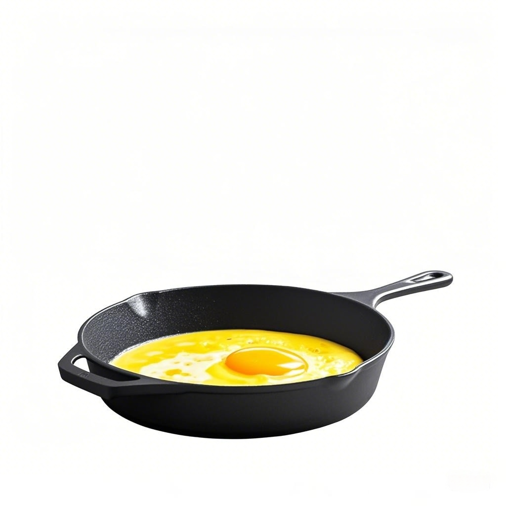 Cast Iron Pre-Seasoned Skillet Signature Teardrop Handle Use in the Oven on the Stove Grill Over a Campfire