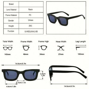 Lunettes de soleil rétro 2024 personnalisées avec logo, couleur gelée, style punk, verres dégradés, protection UV400, petites lunettes carrées pour hommes et femmes - Product Image 6