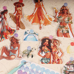 JAI IMAN 18 fogli (150 + immagini) album di ritagli di decorazioni fai da te sulla spiaggia tropicale per artigianato artistico, forniture per Scrapbooking - Product Image 5
