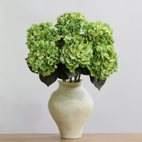 JIN PENG 62cm Real Touch Latex Hortensia Bruine Kunstbloem voor Bruiloft Tafel Huis Vaas Centerpiece Decoratie