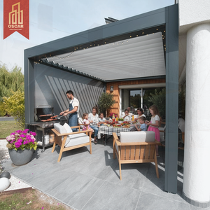 <span class=keywords><strong>Couverture</strong></span> de terrasse extérieure imperméable avec drainage dissimulé, idéale pour les restaurants, les fêtes de jardin et les événements en plein air, pergola - Product Image 1