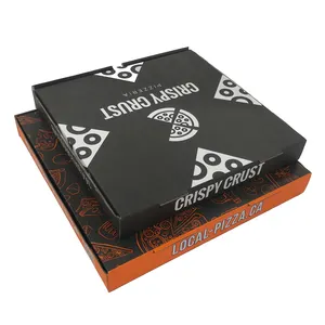 Caja de pizza de impresión personalizada de varios tamaños Caja de pizza de papel Kraft corrugado con diseño de 12 pulgadas