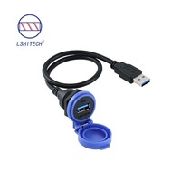 Adaptateur USB3.0 Lshitech étanche IP65, câble d'extension de charge, connecteur mâle-femelle de 0,1 à 4 m pour équipement extérieur