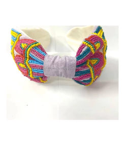 Diademas Bordadas a la Moda para Mujer, Hechas a Mano con Tela Floral, Diademas Boho Anchas, Aro para el Cabello Suave y Cómodo, Accesorio para el Cabello - Product Image 1