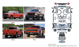 Kit de carrosserie pour FORD F150 2015-2020 à <span class=keywords><strong>2022</strong></span>, kit de conversion style F150 Raptor avec pare-chocs, phares LED, feux arrière, marchepieds latéraux - Product Image 2
