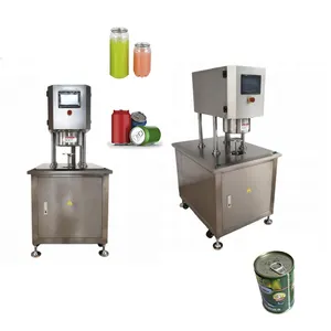 Máquina semiautomática de enchimento e selagem de nitrogênio a vácuo para pasta de curry, máquina de selagem de latas, máquinas enlatadas