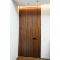 Portes intérieures battantes en bois composite aluminium, encastrées, minimalistes, avec isolation acoustique premium