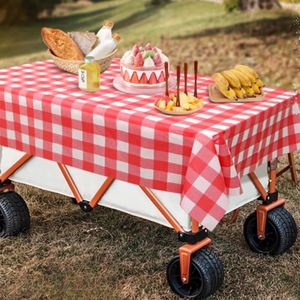 Wholesale 80x140cm 80x120cm 80x80cm Disposable Picnic <b>Plastic</b> Tablecloth <b>Outdoor</b> Camping Red Gingham Checkered <b>Table</b> Cover - Product Image 1