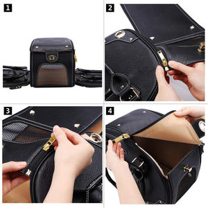 Borsa da <span class=keywords><strong>Trasporto</strong></span> per <span class=keywords><strong>Animali</strong></span> Domestici in Ecopelle PU, Ventilata e Portatile per Uso Domestico e All'aperto, Elegante e Alla Moda - Product Image 5