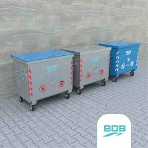 Contenedor de Basura Moderno BDB con Pedal, Tipo Prensado, 800L, para Exteriores, de Metal Galvanizado, con Tapa, Capacidades de 120L y 660L, Almacenamiento con Parte Superior Abierta - Product Image 4