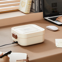 Boîte à lunch électrique en acier inoxydable chauffe-plats portable chauffe-aliments rechargeable auto-chauffant boîte à lunch électrique