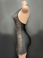 Robe de soirée Novance Y2699-C, robe noire sans manches avec maille et strass, robe de fête de mariage de luxe pour femmes