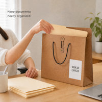 Enveloppes blanches à cordon pour sacs de courses, rangement et présentation, avec logo personnalisable, fermeture à œillet et cordon, type boîte