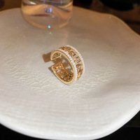 Bague d'éternité ajustable vintage à motif floral pour femme, en acier inoxydable, plaquée platine/or 14K/18K, bijou unisexe pour le quotidien
