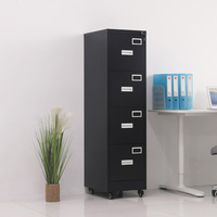 Elegante Archivador Vertical de Acero Laminado en Frío con Cerradura, 4 Cajones, Tamaño A4, Mueble Metálico de Almacenamiento para Oficina