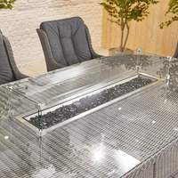 Ensembles de meubles de patio de jardin extérieur TG avec dessus de table Ensemble de salle à manger avec foyer Meubles de table avec foyer