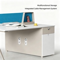 Ensemble de bureaux de travail écologiques E0 pour personnel, 1/2/4/6 postes de travail, table de travail moderne simple avec cloison, poste de travail double pour personnel de bureau