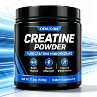 Créatine monohydrate en poudre, 5 g par dose, complément nutritionnel sportif pour la performance musculaire et le soutien énergétique, étiquette privée OEM