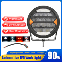 Lampe de conduite LED ronde haute puissance 5 pouces 7 pouces 50W 90W, éclairage rouge d'accentuation tout-terrain, solution d'éclairage combinée spot et faisceau large pour camion et voiture