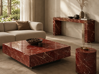 Dalles de marbre Diaspro Rosso aux tons rouges pour les meubles de salle de bain, les tables à manger, les sols des halls d'hôtel et les encadrements de cheminées