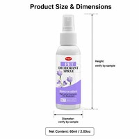ZouRunAn Nouvelle Arrivée Spray Désodorisant pour Animaux 60ml Extrait de Lavande pour Chats et Chiens Fabrication par Contrat Distributeur Marque Blanche
