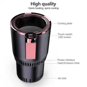 Smart Auto Cooling Heating Cup 2 In 1 Drinks Holder Mini Cooler Warmer Cup For Water Coffee Milk With Display Temperature