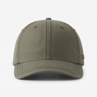 Casquette de baseball ajustable en sergé imperméable à 6 panneaux avec patch latéral en cuir et logo personnalisé – Vente en gros