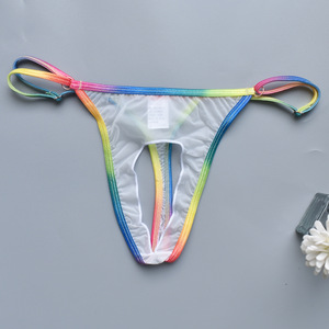 HL102 <span class=keywords><strong>Perizoma</strong></span> in nylon sottile <span class=keywords><strong>e</strong></span> sexy con apertura, taglia regolabile, per uomo <span class=keywords><strong>e</strong></span> donna, colori arcobaleno - Product Image 4
