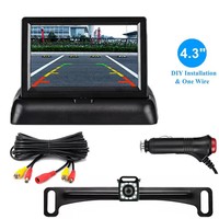 Installation facile Kit de caméra de recul de voiture sans fil DIY Plug-and-Play Moniteur de vision nocturne à LED Plaque d'immatriculation avant Sécurité automobile