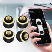 Tpms Universal untuk ponsel Android dan IOS bluetooth, sistem pemantauan tekanan ban nirkabel sepeda motor mobil dengan tampilan aplikasi