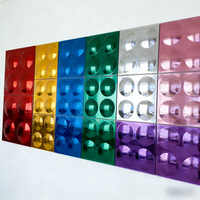 Panneau Miroir Convexe en Acrylique Coloré Personnalisé 10x10 pouces Incassable pour Décoration Murale de Salle Sensorielle, Salle de Classe et Maison