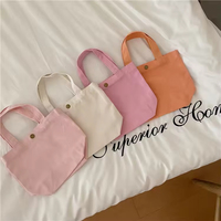 Sac fourre-tout en toile personnalisé avec logo, petit et mignon, écologique, réutilisable, en coton de couleur unie, vente en gros