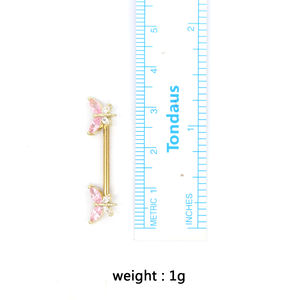 Gaby 316L Acero quirúrgico Acero inoxidable <span class=keywords><strong>pecho</strong></span> <span class=keywords><strong>piercing</strong></span> CZ libélula forma pezón anillo animal pezón joyería - Product Image 3