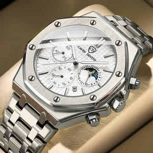 Reloj de Cuarzo para Hombre Caven Denton, Correa de Acero Inoxidable, Cronógrafo, Esfera Analógica de 46 mm, Resistente al Agua 30 bar, Brazalete de 22 cm con Cierre Oculto - Product Image 1