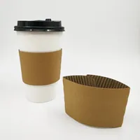 Manchon personnalisable biodégradable à double paroi pour tasse à café en papier kraft biodégradable et avec logo personnalisé manchons pour tasses à café