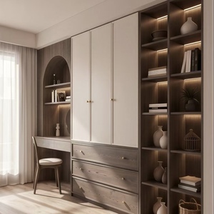BALOM High Class Bedroom Furniture Wood MDF Plywood Melamine Large Capacity Closet <b>with</b> <b>Dressing</b> <b>Table</b> OEM - Product Image 1