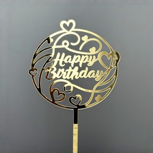 Decorazione per Torta di Compleanno in Acrilico Stile Instagram con Disegni di Stelle, Cuori, Farfalle e Cuori Rotondi - Product Image 5