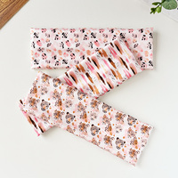 Bandeau élastique rose imprimé léopard pour le sport et le yoga, bandeaux pour le maquillage et le lavage du visage pour femmes, accessoire de mode pour cheveux de fille, personnalisable