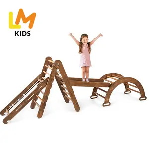 LM mainan rangka segitiga anak-anak, untuk panjat tebing luar ruangan dalam ruangan montesori Piklers