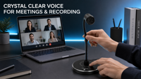 Microphone à condensateur USB Type-C CMTECK G009-ENC, directivité cardioïde, réduction du bruit, éclairage LED RGB - Portable pour l'enregistrement