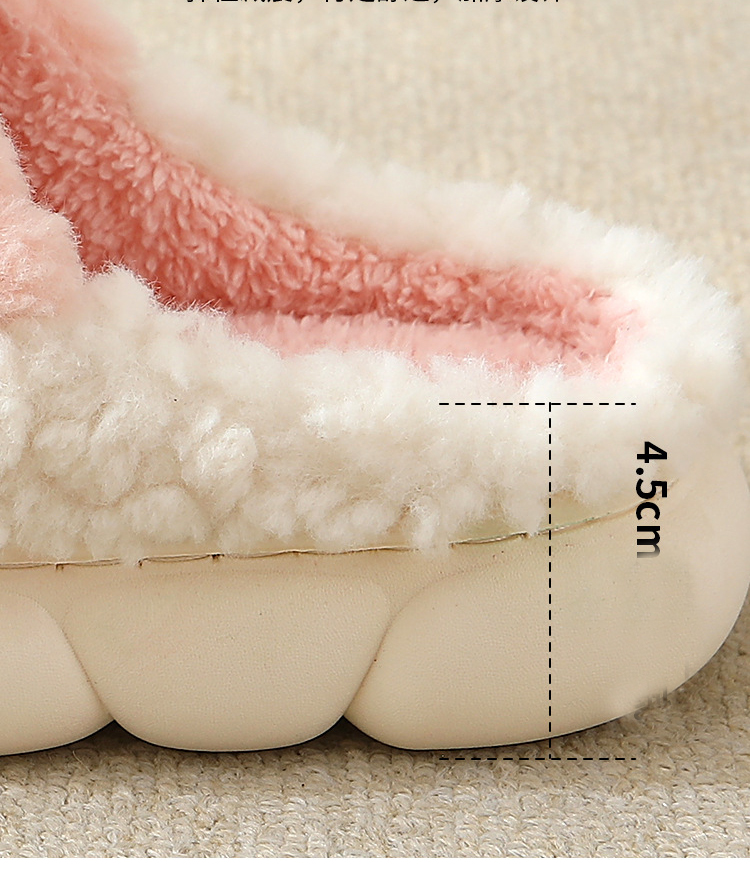 Non-slip Cute Cartoon Couple Cotton Slippers Home Women Platform Slippers Winter