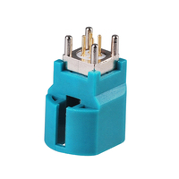 Connecteur universel Fakra à 4 broches HSD Code Z WaterBlue/5021, prise mâle droite verticale, connecteur à souder pour montage sur PCB, 5 pièces