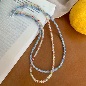 Collier de perles en pierre naturelle colorée, chaîne de clavicule en argent sterling S925, style coréen, doux et sophistiqué, pour un usage quotidien - Product Image 5